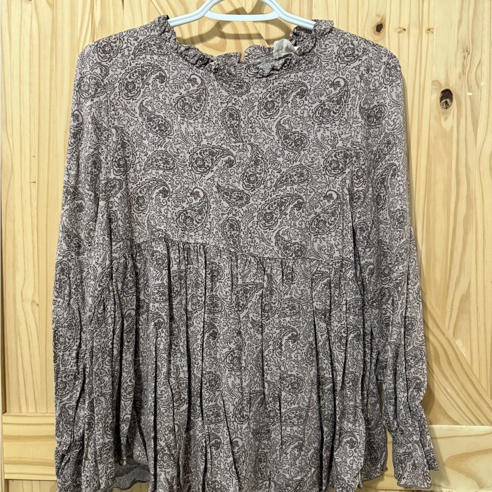 Floral Paisley Long Sleeve Blouse